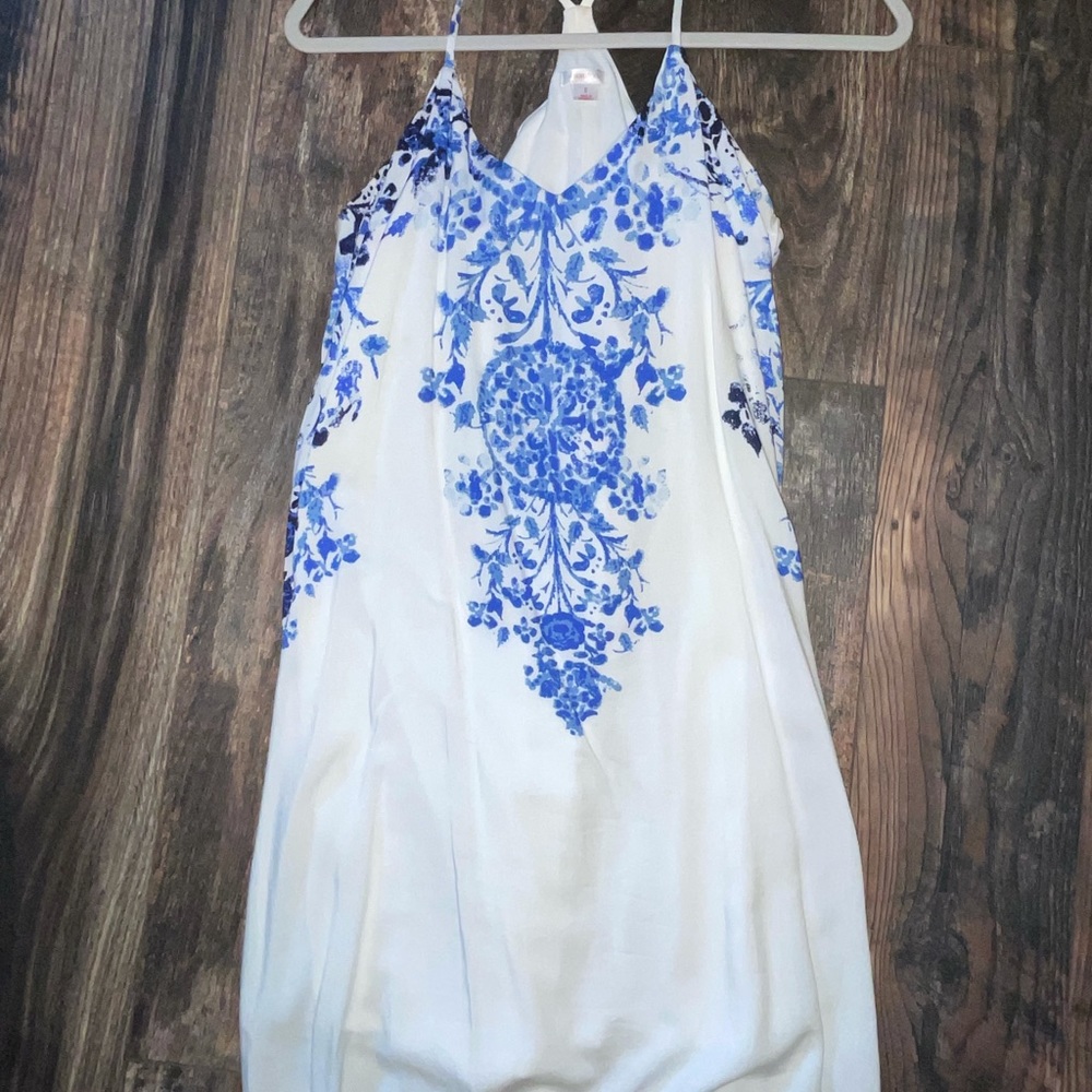 Blue and white strappy dress.Size Sm